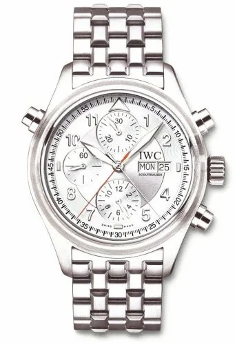 IWC Pilot's Watch Spitfire Double Chronograph Stainless Steel / Silver / English / Bracelet IW3713-48 (IW371348)